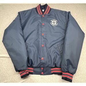 Little League Baseball Jacket Mens Large Blue Rennoc Babe Ruth Made USA